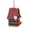 7&#x22; Brown &#x26; Red Christmas Birdhouse with Cardinals